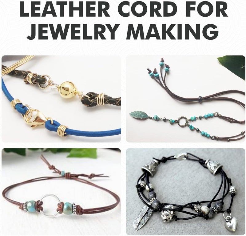 Decobuy Leather Cord for Jewelry Making, Round Cording 3 mm Rope, 11 Yards Used for Crafts, Necklace String, Braiding - Black - Image 5